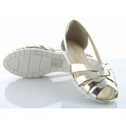 Sandały balerinki płaskie złote
