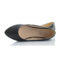 Balerinki baletki płaskie szpic czarne srebrne