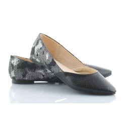 Balerinki baletki płaskie szpic czarne srebrne