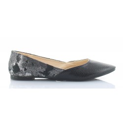 Balerinki baletki płaskie szpic czarne srebrne