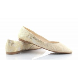 Balerinki baletki płaskie szpic beżowe złote