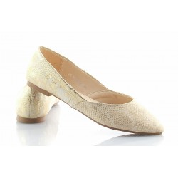 Balerinki baletki płaskie szpic beżowe złote