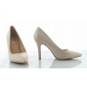 Czółenka na szpilce 9,5 cm. lakierowane beżowe nude