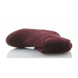 Kozaki zamszowe na słupku 6 cm. ocieplane bordowe