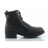 Botki trzewiki za kostkę sznurowane zamek ocieplane czarne