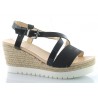 Sandały espadryle na koturnie 7,5 cm. czarne
