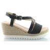 Sandały espadryle na koturnie 7,5 cm. czarne