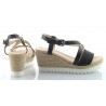 Sandały espadryle na koturnie 7,5 cm. czarne