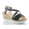 Sandały espadryle na koturnie 7,5 cm. czarne