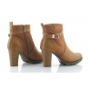 Botki damskie na słupku 8 cm. ocieplane camel