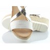 Sandały espadryle na koturnie 7,5 cm. białe srebrne