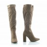 Kozaki zamszowe na słupku 9 cm. szpic khaki