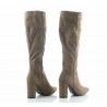 Kozaki zamszowe na słupku 9 cm. szpic khaki