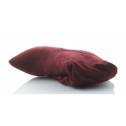 Kozaki zamszowe na słupku 9 cm. szpic bordowe