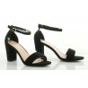 Sandały zamszowe na słupku 8 cm. z zakrytą piętą czarne