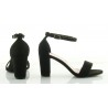 Sandały zamszowe na słupku 8 cm. z zakrytą piętą czarne