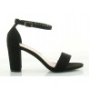 Sandały zamszowe na słupku 8 cm. z zakrytą piętą czarne