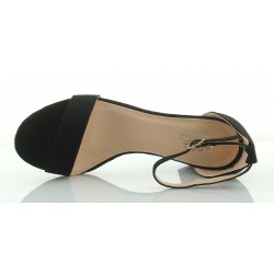 Sandały zamszowe na słupku 5,5 cm. czarne