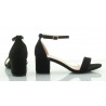 Sandały zamszowe na słupku 5,5 cm. czarne