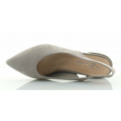 Czółenka sandały zamszowe na słupku 3,5 cm. szare