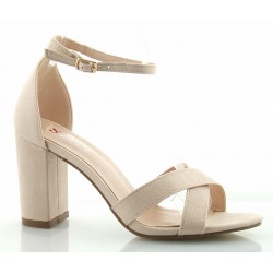 Sandały zamszowe pasek na...