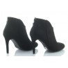 Botki damskie zamszowe na szpilce 9,5 cm. czarne