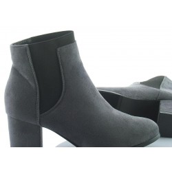Botki sztyblety zamszowe na słupku 6 cm. szare
