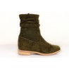 Botki zamszowe na obcasie i koturnie zielone