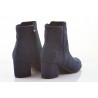 Botki zamszowe na słupku 6 cm. granatowe