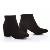 Botki zamszowe na słupku 6 cm. czarne