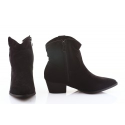 Botki kowbojki zamszowe na słupku 4,5 cm. czarne