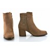 Botki zamszowe na słupku 6 cm. khaki