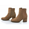 Botki zamszowe na słupku 6 cm. khaki