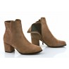 Botki zamszowe na słupku 6 cm. khaki