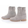 Botki zamszowe na obcasie i koturnie szare