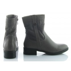 Botki damskie na niskim obcasie 3,5 cm. szare