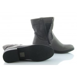 Botki damskie na niskim obcasie 3,5 cm. szare