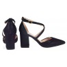 Czółenka sandały na obcasie słupku 8 cm. czarne