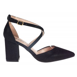 Czółenka sandały na obcasie słupku 8 cm. czarne