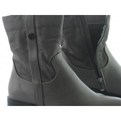 Botki damskie na niskim obcasie 3,5 cm. szare