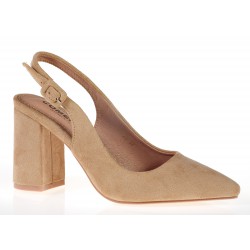 Czółenka zamszowe bez pięty...