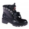 Botki sznurowane na grubej podeszwie czarne