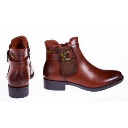 Botki sztyblety na niskim obcasie brąz camel