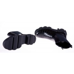 Botki platforma gruba podeszwa czarne