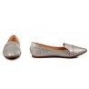 Balerinki lordsy płaskie szpic szare srebrne