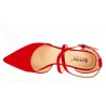 Czółenka sandały zamszowe na słupku 5,5 cm. czerwone