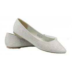 Balerinki baletki płaskie srebrne brokatowe