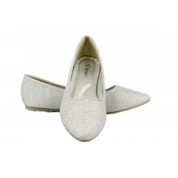 Balerinki baletki płaskie srebrne brokatowe