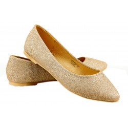 Balerinki baletki płaskie złote brokatowe