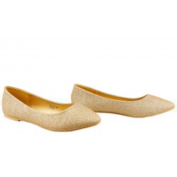 Balerinki baletki płaskie złote brokatowe
